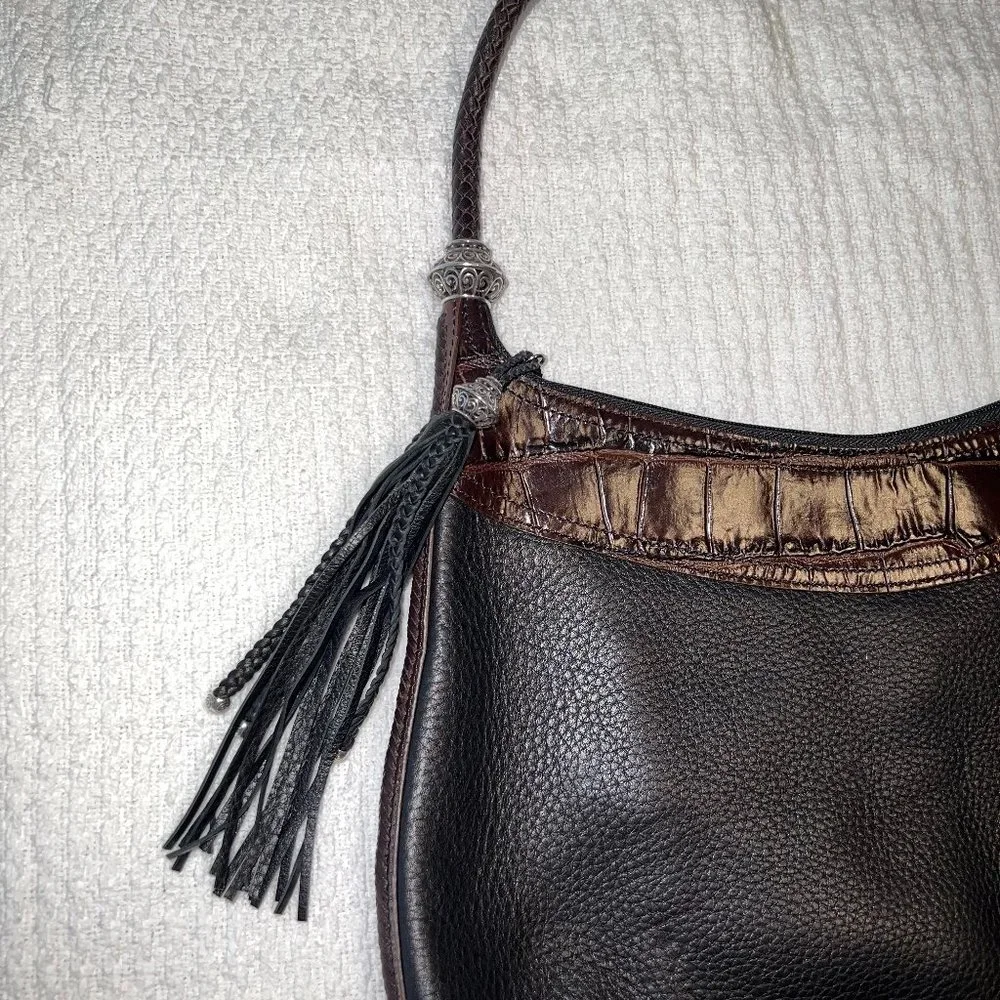 Brighton Black & Chocolate Hobo Bag
